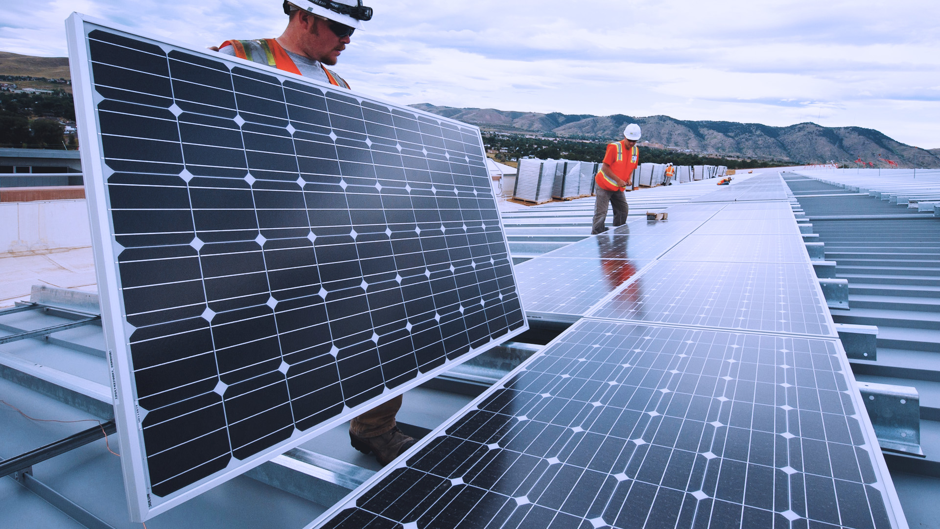 Solar panels, industry illustration