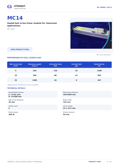 MC14 product sheet cover