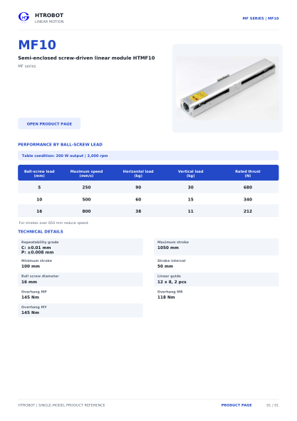 MF10 product sheet cover