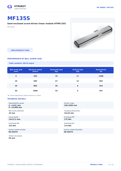 MF135S product sheet cover